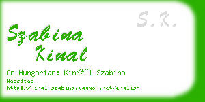 szabina kinal business card